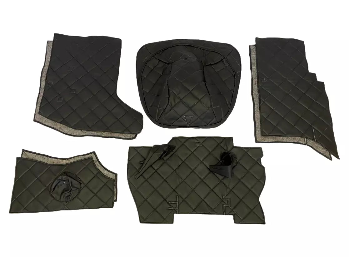 Interior trim UAZ 452 Bukhanka (8 items, artificial leather, black rhomb) - Miles Car parts & accessories