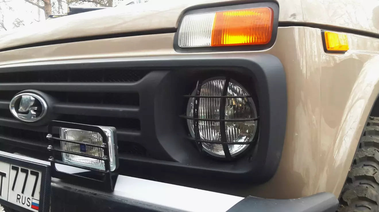 Metal protection of headlight LADA 4x4 NIVA 2121 (kit L/R) - Miles Car parts & accessories