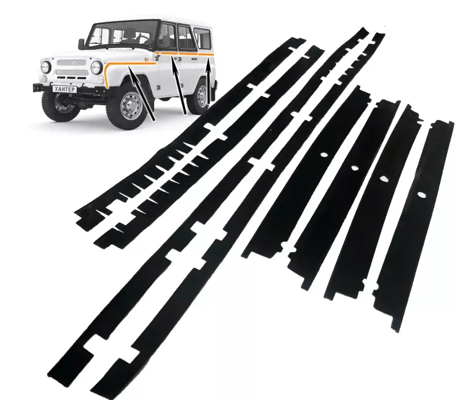 Seals (gaskets) of the UAZ Hunter body, 469 (kit 8 pcs) - Miles Car parts & accessories