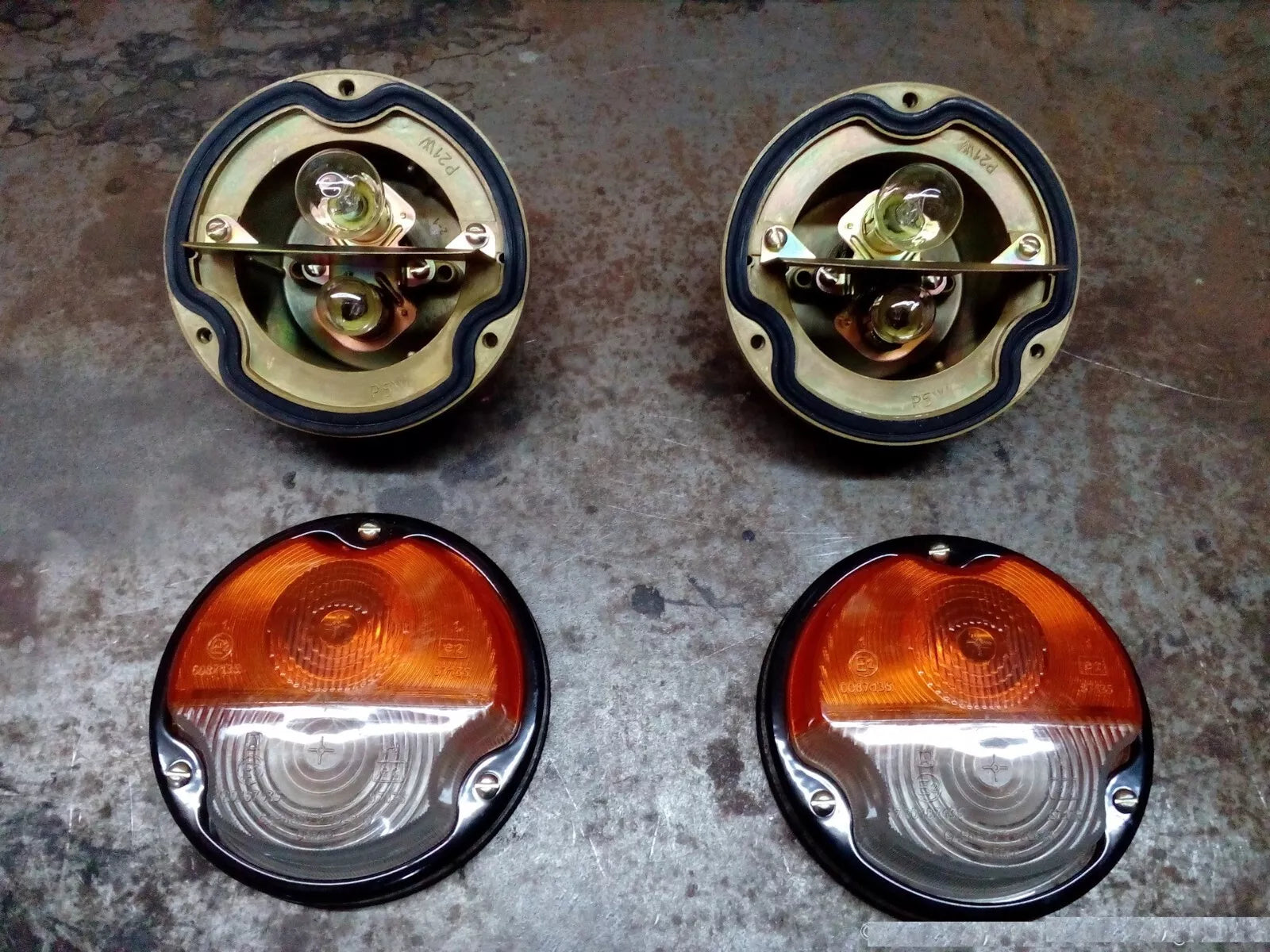 Uaz 469, Hunter, Bukhanka front parking lights, sealed, metal housing (2pcs) - Miles Car parts & accessories