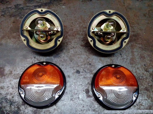 Uaz 469, Hunter, Bukhanka front parking lights, sealed, metal housing (2pcs)