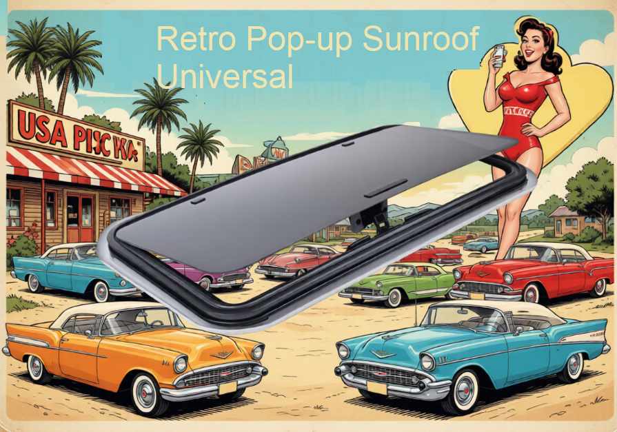 Manual pup-up Car Sunroof (800mm х 426mm) (31.49inch x 16.77inch)